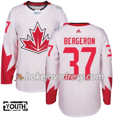 Dětské Hokejový Dres Kanada Patrice Bergeron 37 Světový pohár v ledním hokeji 2016 Bílá